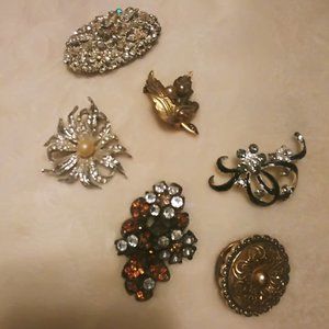 Vintage Broach/Scarf pins, Set of 6